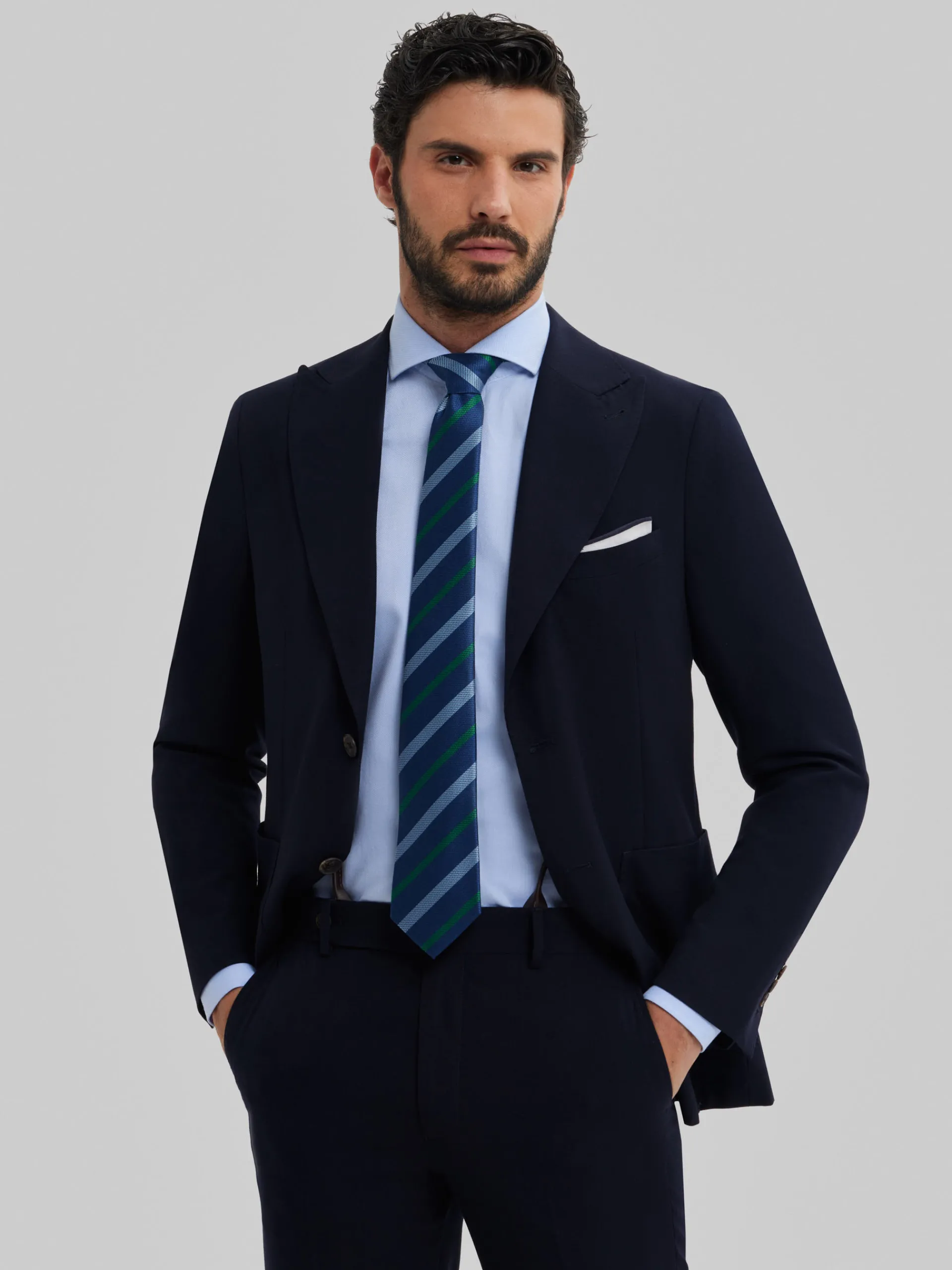 Trajes|Trajes-Alvaro Moreno AMERICANA CAPO PLAIN Azul Marino