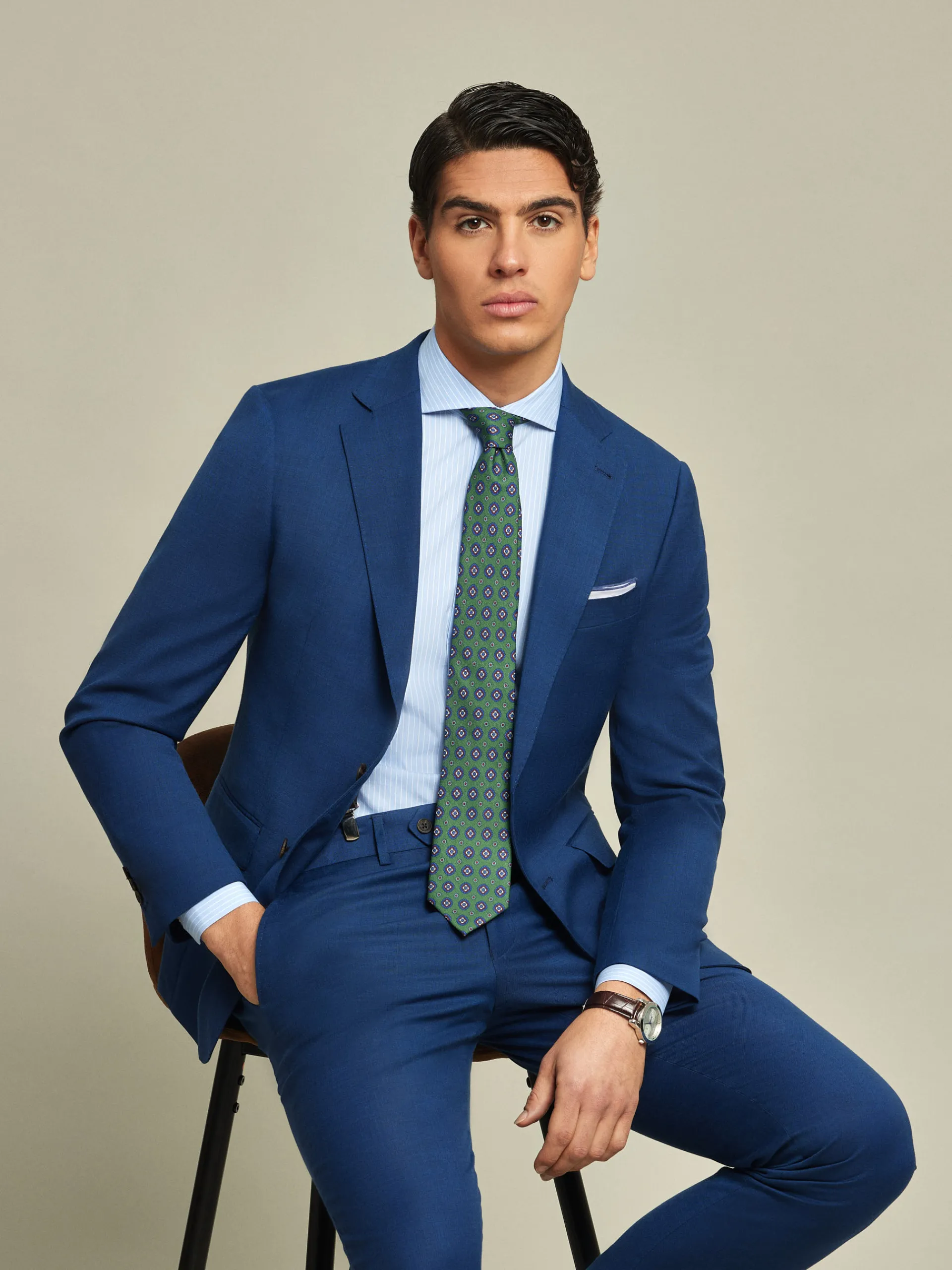 Trajes|Trajes-Alvaro Moreno AMERICANA FIL A FIL Azul
