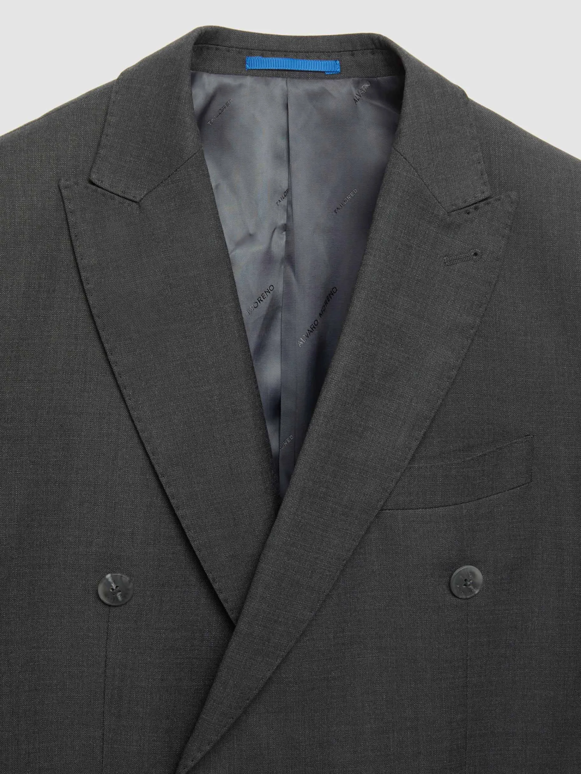 Trajes|Trajes-Alvaro Moreno AMERICANA FIL A FIL CRUZADO Gris