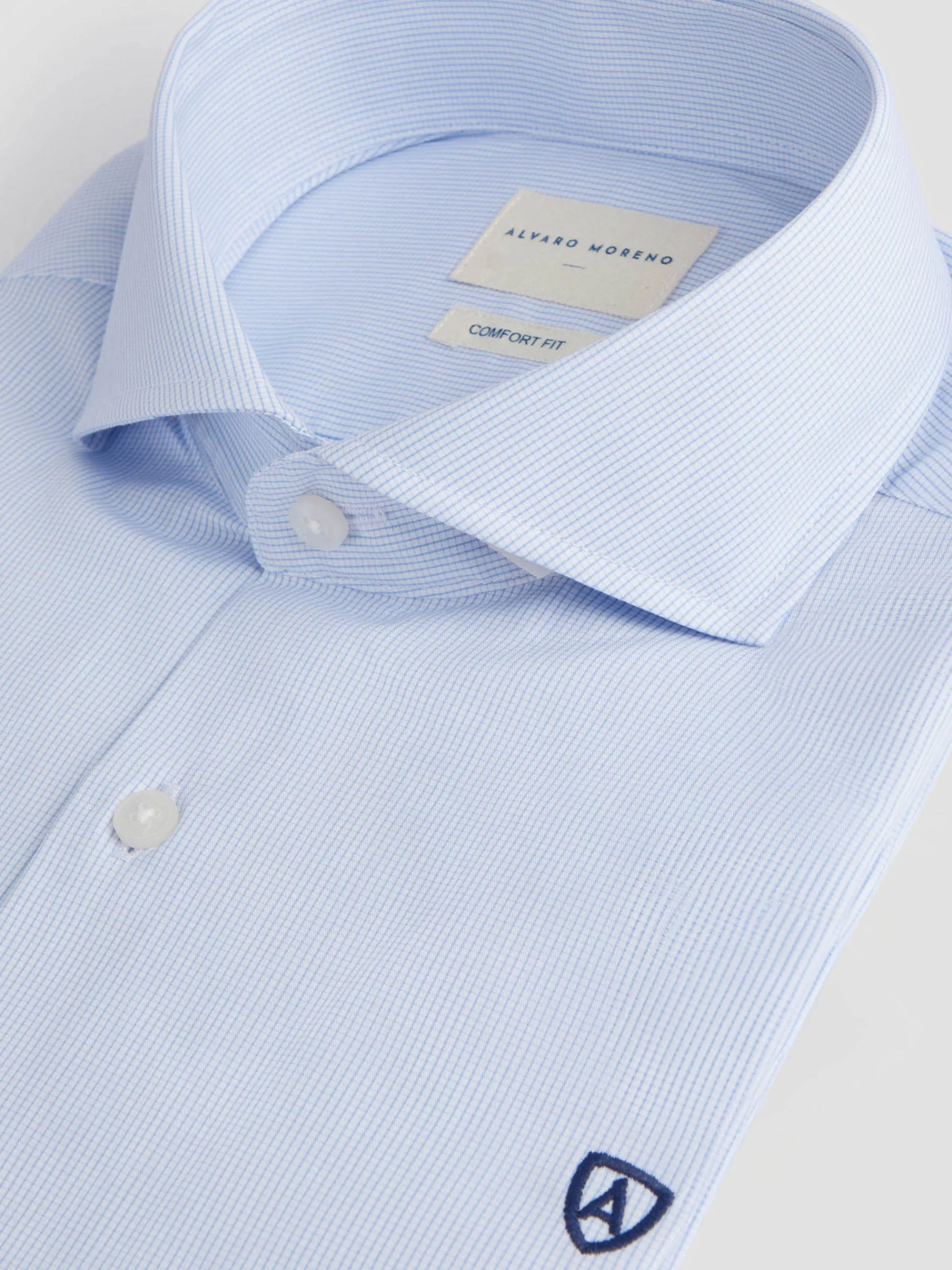Camisas Vestir|Camisas Vestir-Alvaro Moreno CAMISA COMFORT CHECKS Celeste