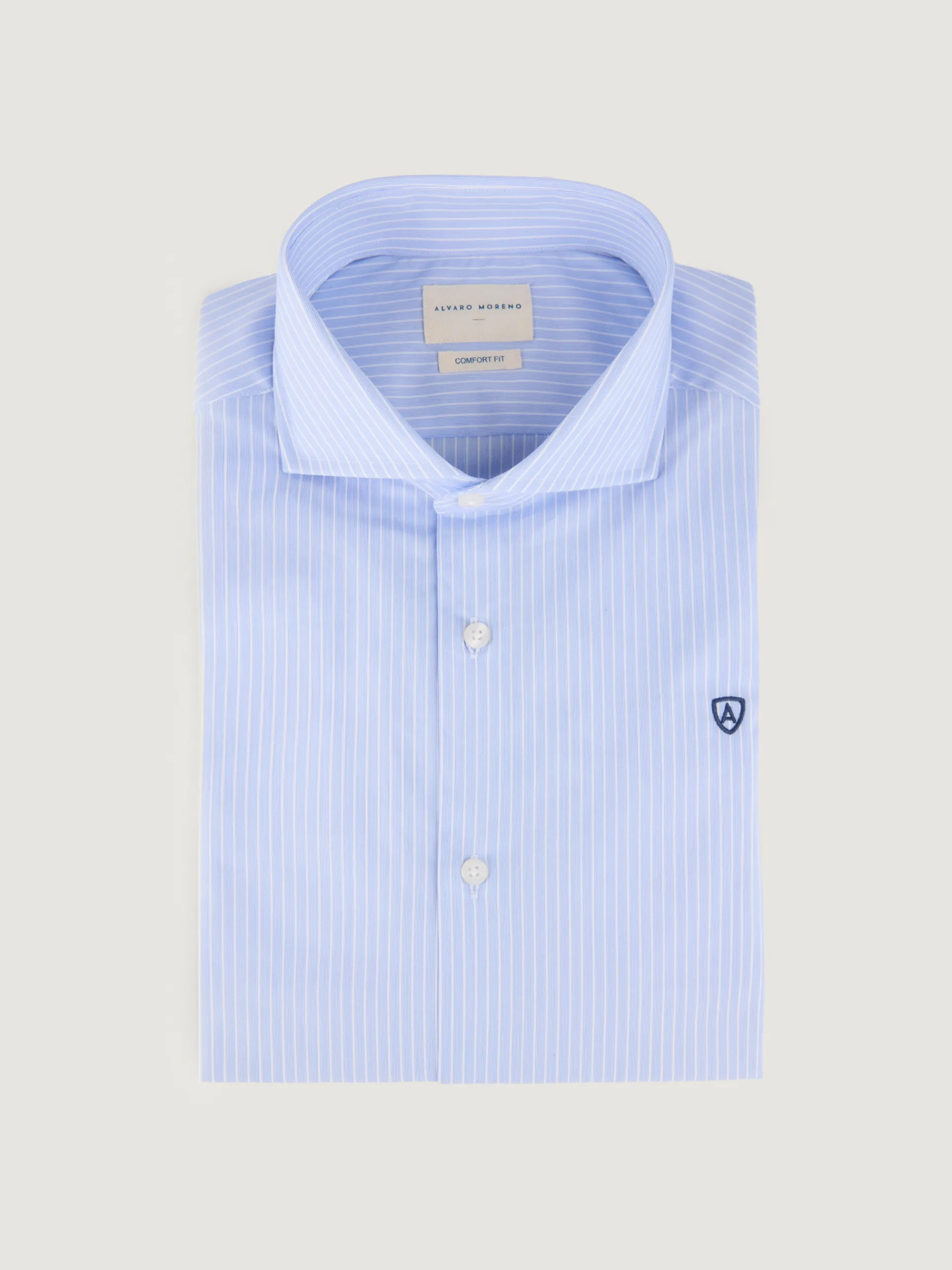 Camisas Vestir|Camisas Vestir-Alvaro Moreno CAMISA COMFORT RAYAS Celeste