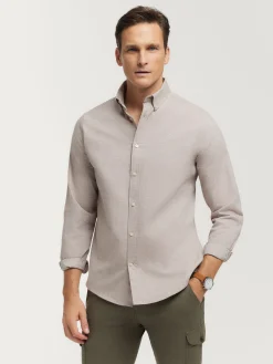 Franela-Alvaro Moreno CAMISA FLANNEL TWILL Beige