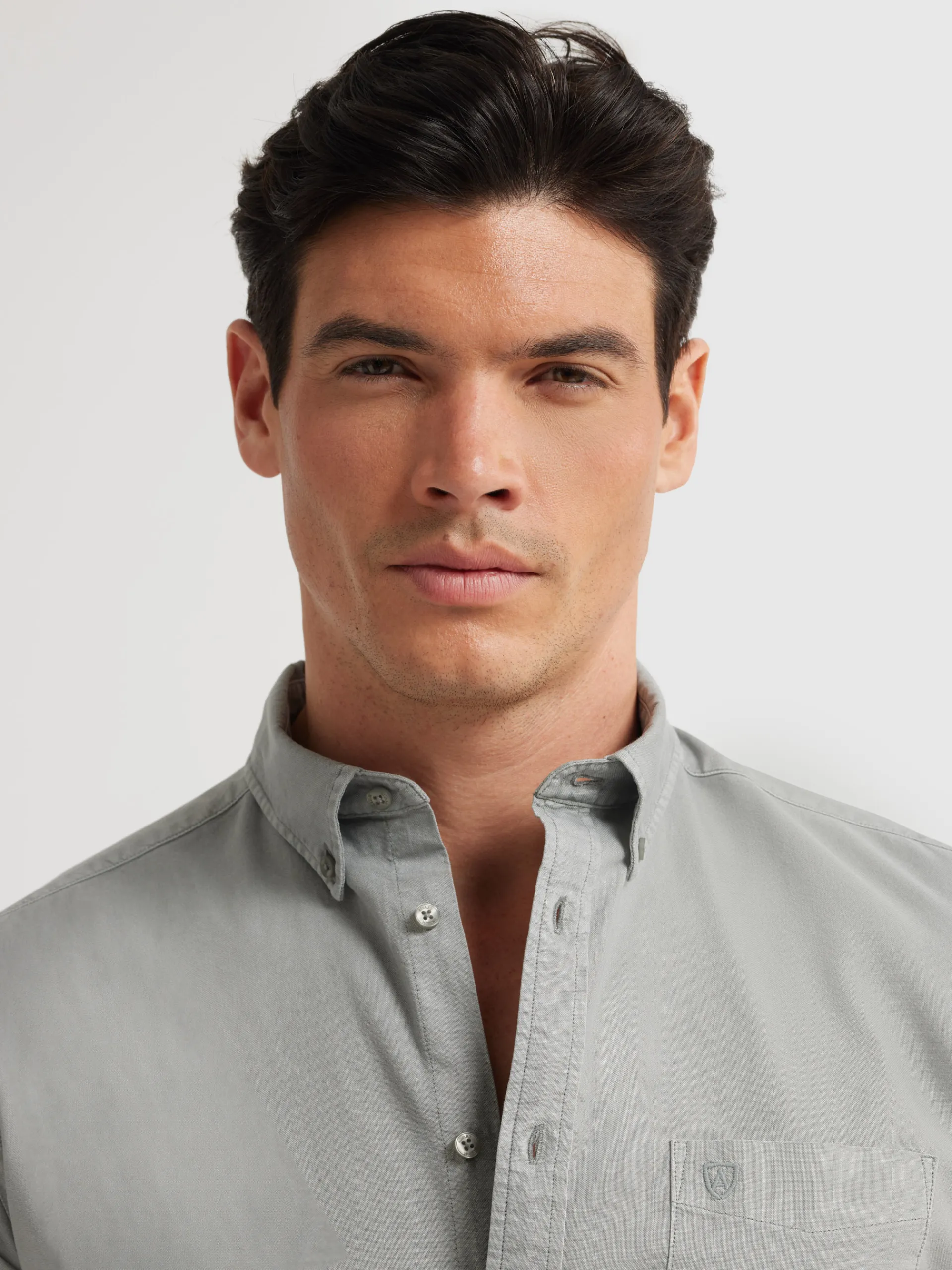 Oxford-Alvaro Moreno CAMISA OXFORD POCKET DYE Gris