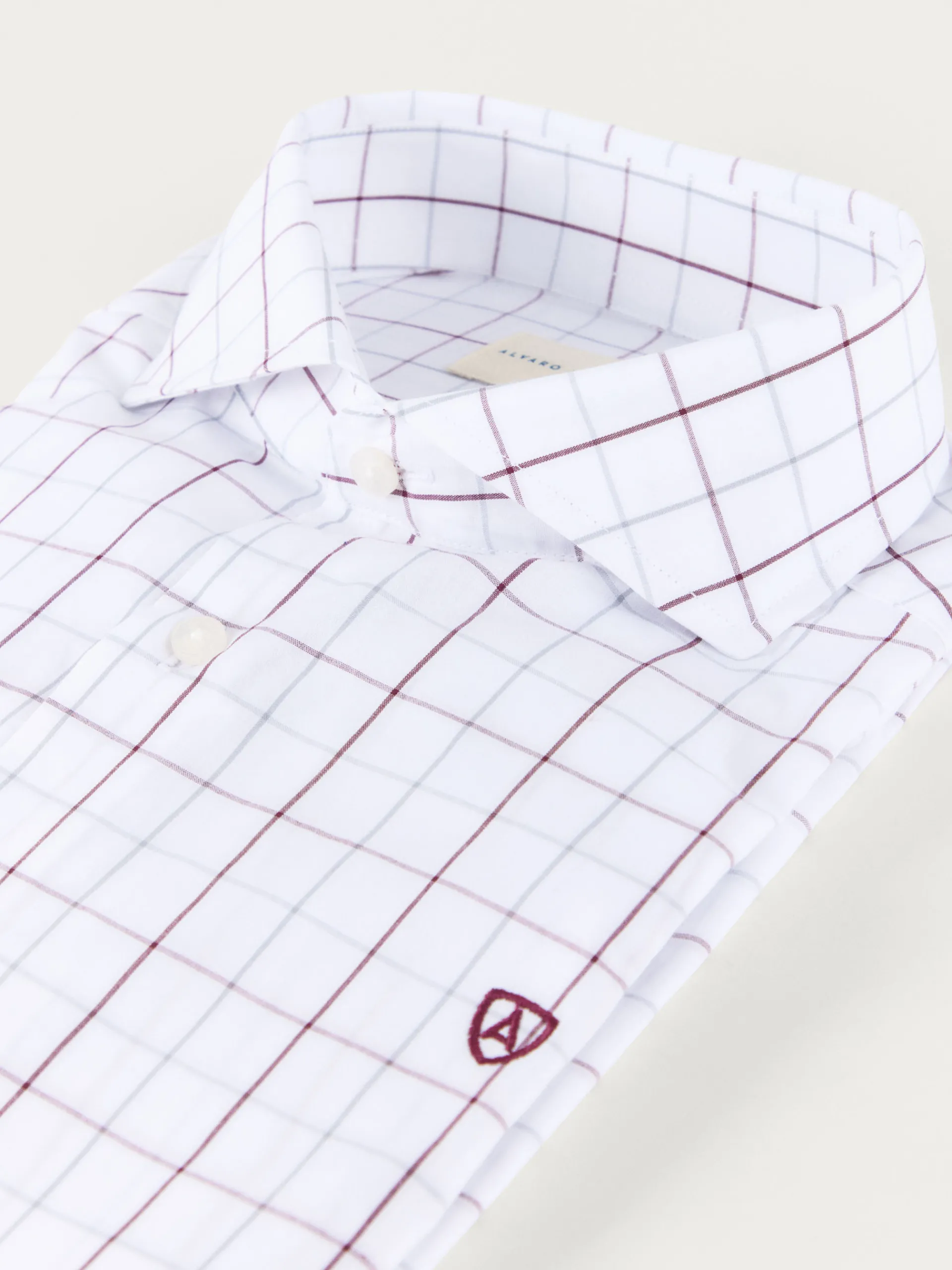 Casual-Alvaro Moreno CAMISA POPELIN CUADROS Burdeos