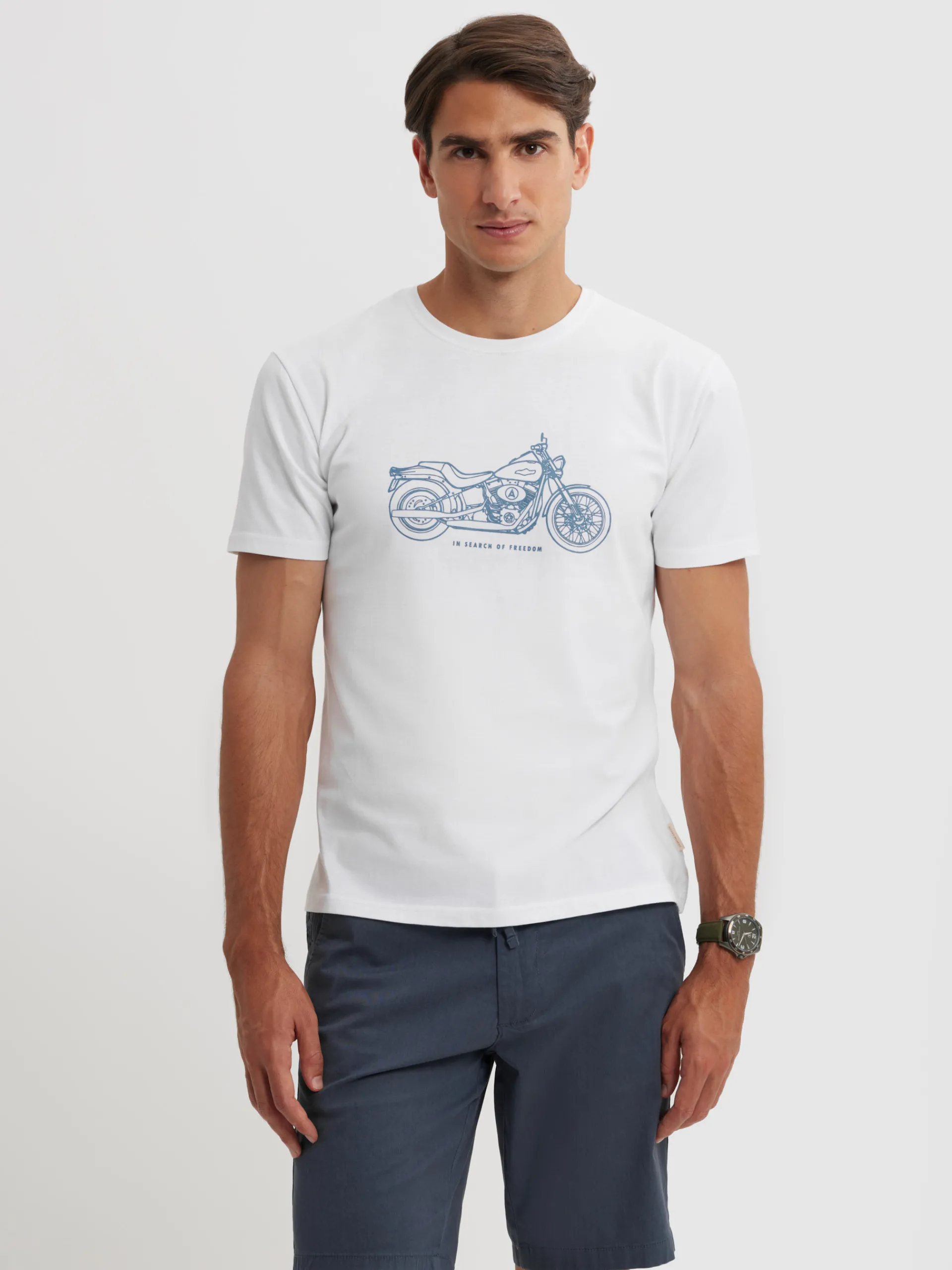Camisetas-Alvaro Moreno CAMISETA MOTORCYCLE Blanco