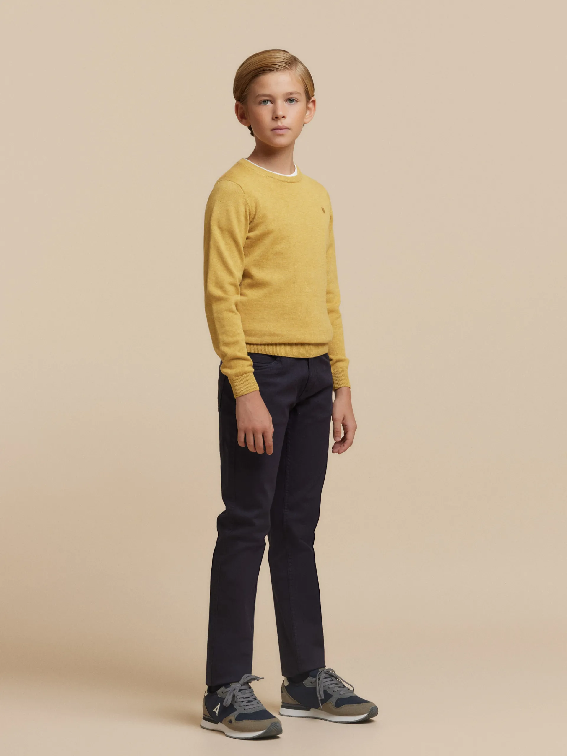 Jerséis-Alvaro Moreno JERSEY ROUND NECK KIDS Mostaza