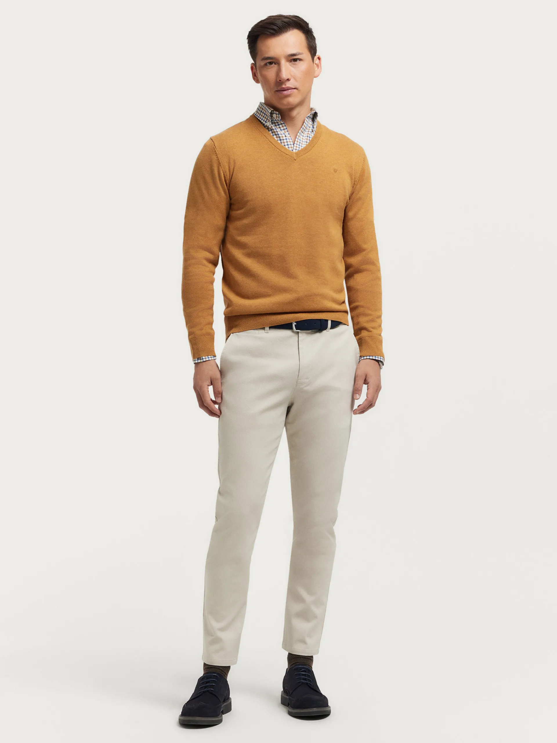 Jerséis-Alvaro Moreno JERSEY V-NECK TRENDY Mostaza