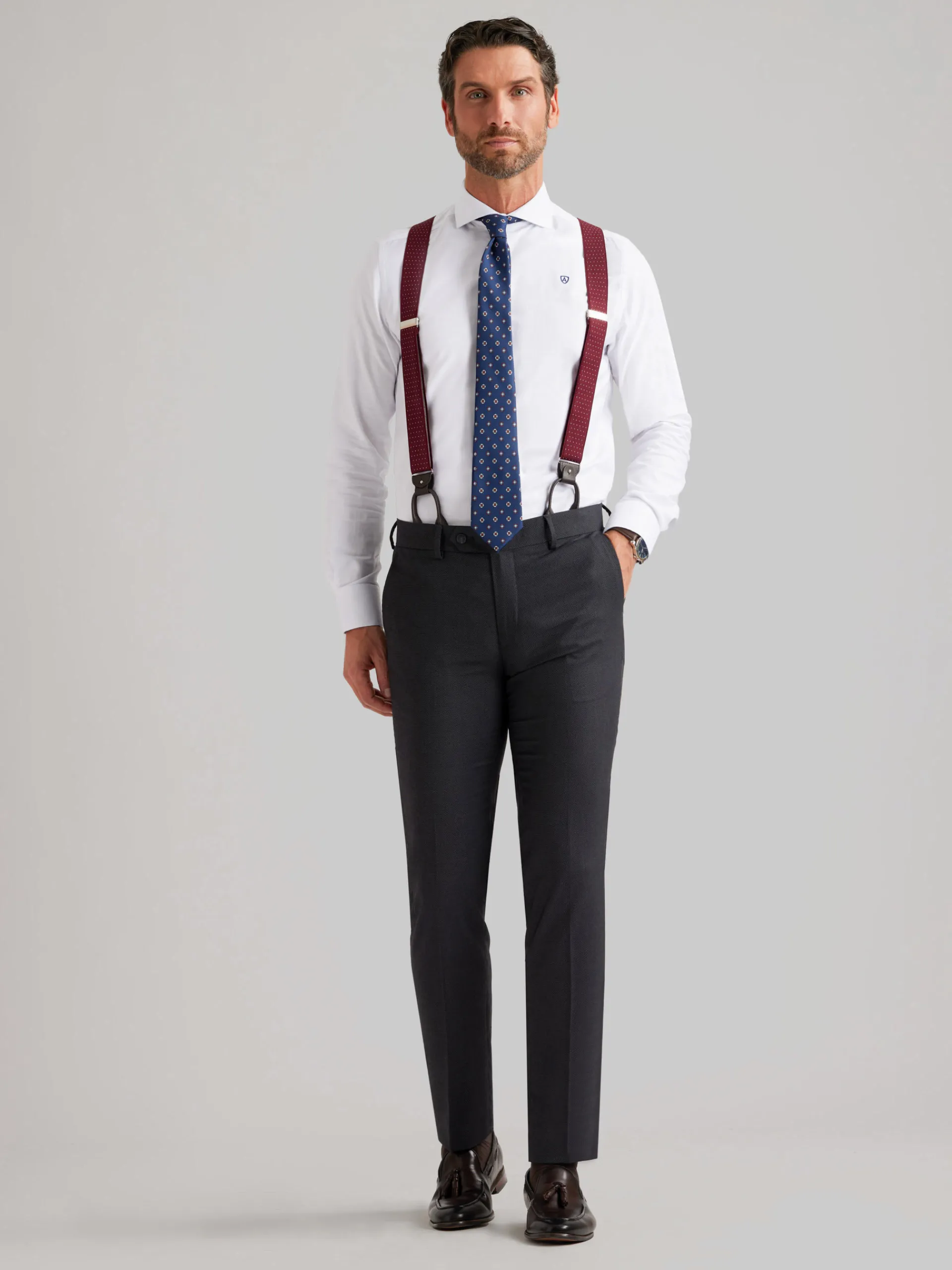 Trajes|Trajes-Alvaro Moreno PANTALON BIRDEYE Gris