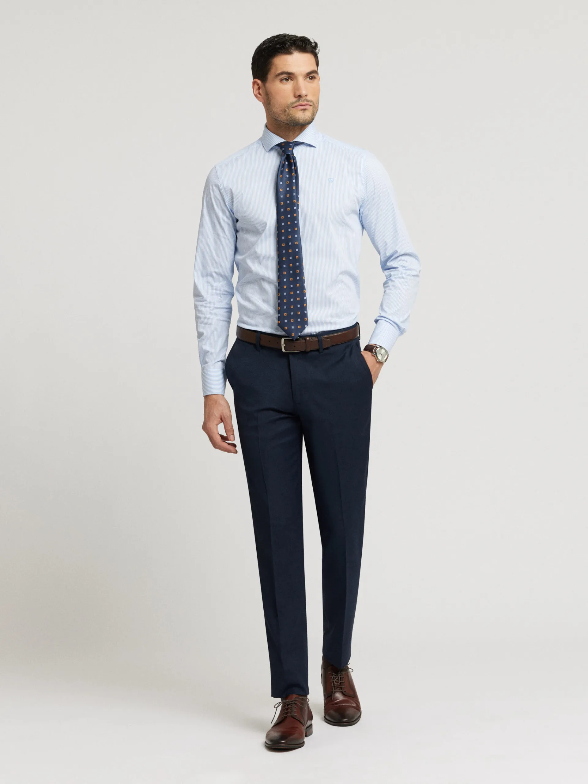 Trajes|Trajes-Alvaro Moreno PANTALON FIL A FIL Azul Marino