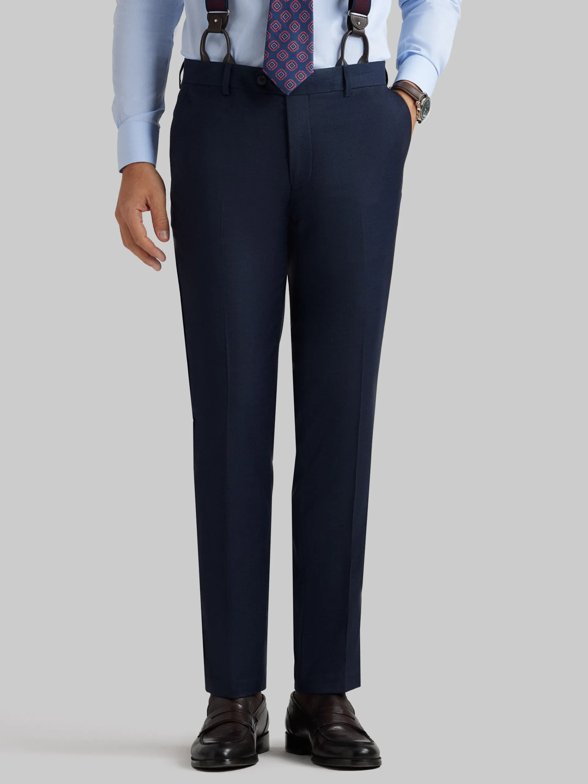 Trajes|Trajes-Alvaro Moreno PANTALON FIL A FIL Azul Marino
