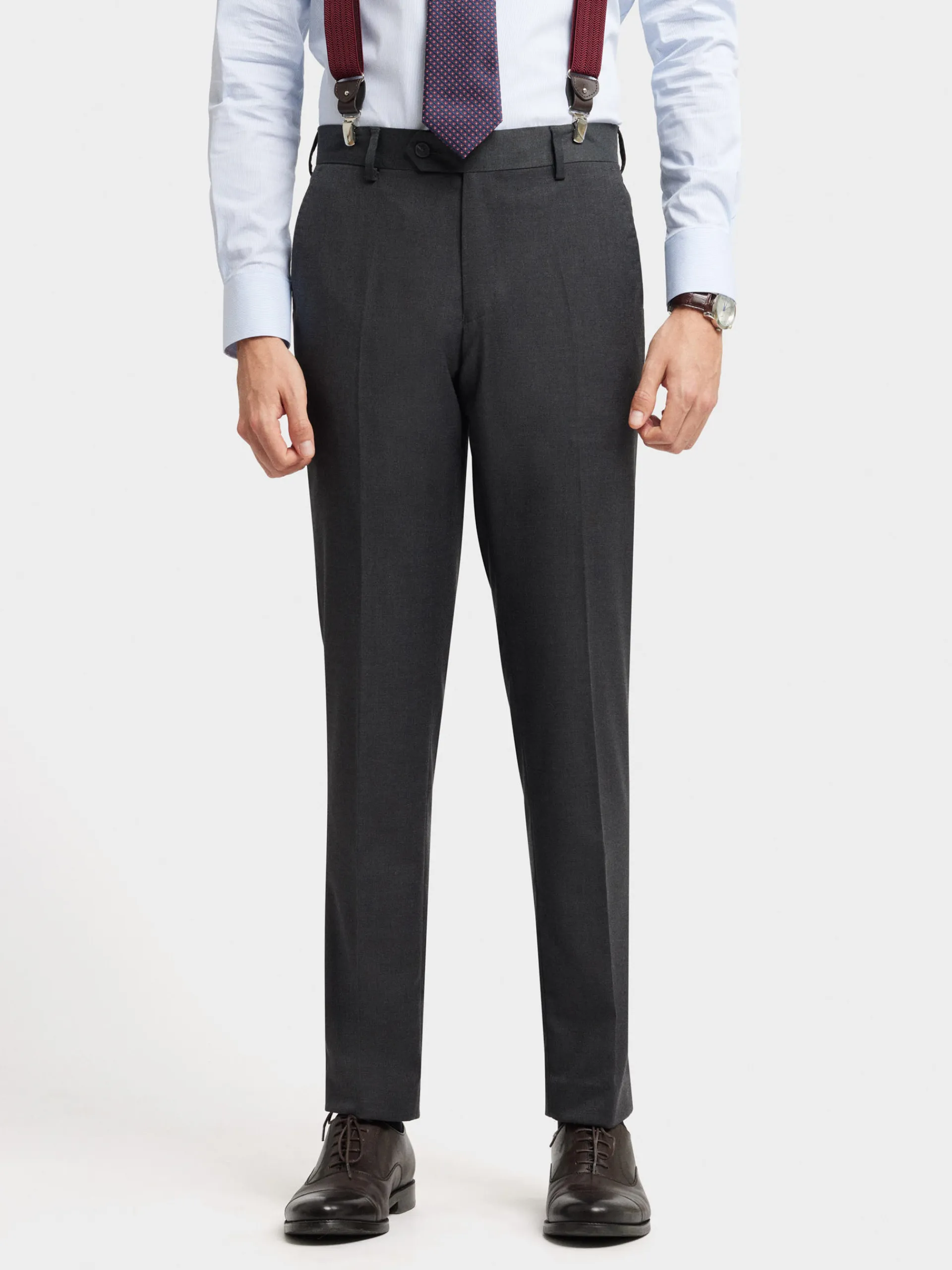 Trajes|Trajes-Alvaro Moreno PANTALON FIL A FIL CRUZADO Gris