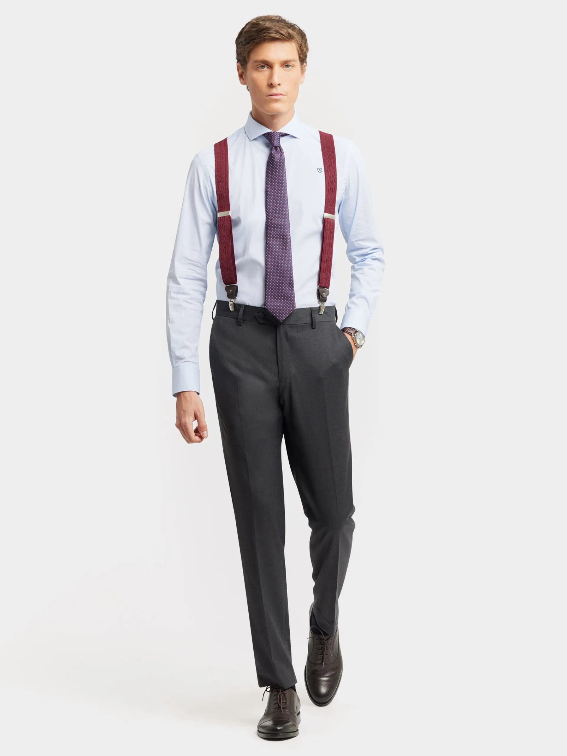 Trajes|Trajes-Alvaro Moreno PANTALON FIL A FIL CRUZADO Gris