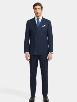 Trajes|Trajes-Alvaro Moreno PANTALON TWILL CRUZADO Azul Marino