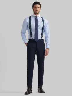 Trajes|Trajes-Alvaro Moreno PANTALON TWILL CRUZADO Azul Marino