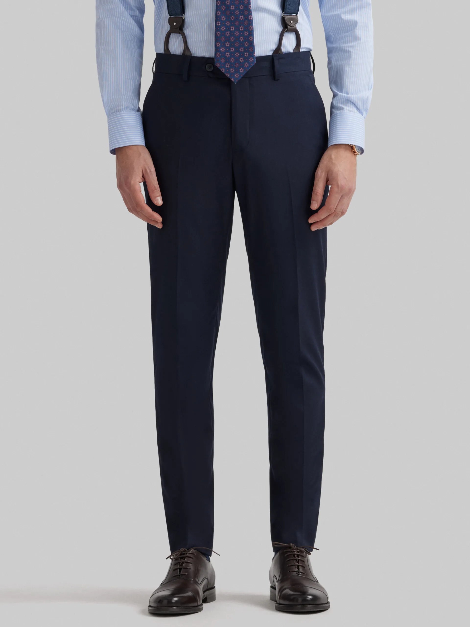 Trajes|Trajes-Alvaro Moreno PANTALON TWILL CRUZADO Azul Marino