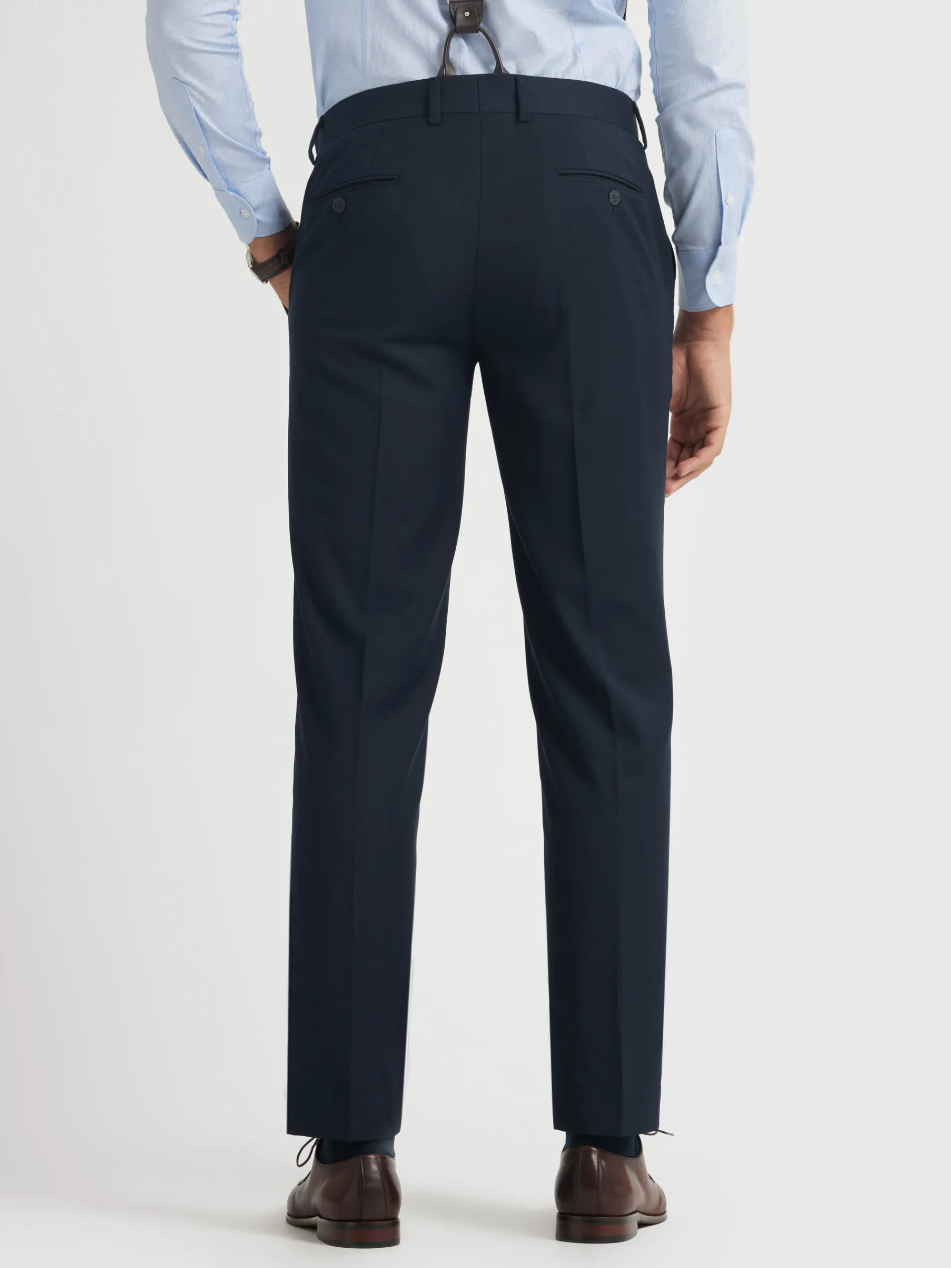 Trajes|Trajes-Alvaro Moreno PANTALON TWILL CRUZADO Azul Marino