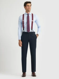 Trajes|Trajes-Alvaro Moreno PANTALON TWILL CRUZADO Azul Marino