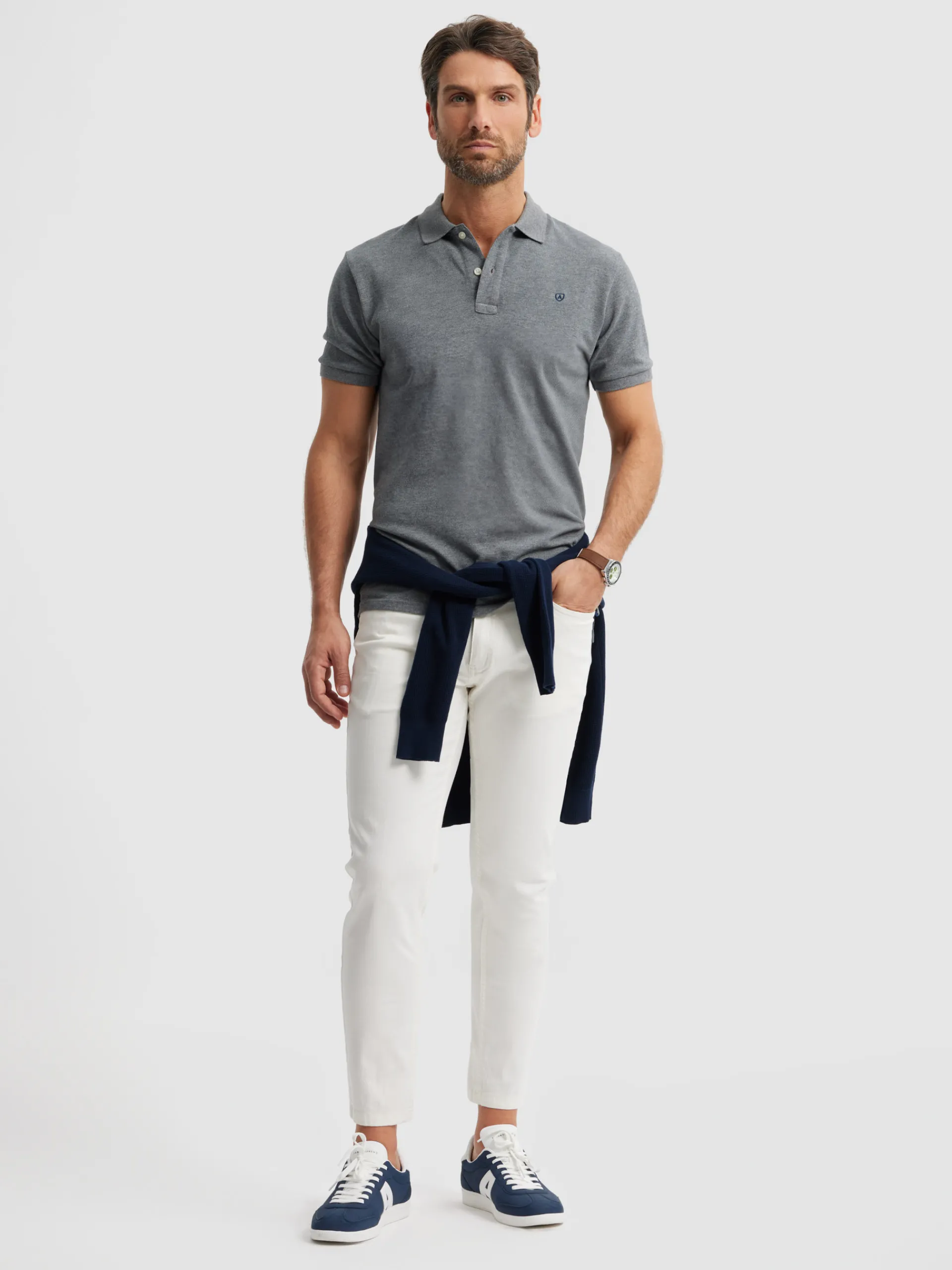 Polos Y Poleras-Alvaro Moreno POLO BASIC Gris