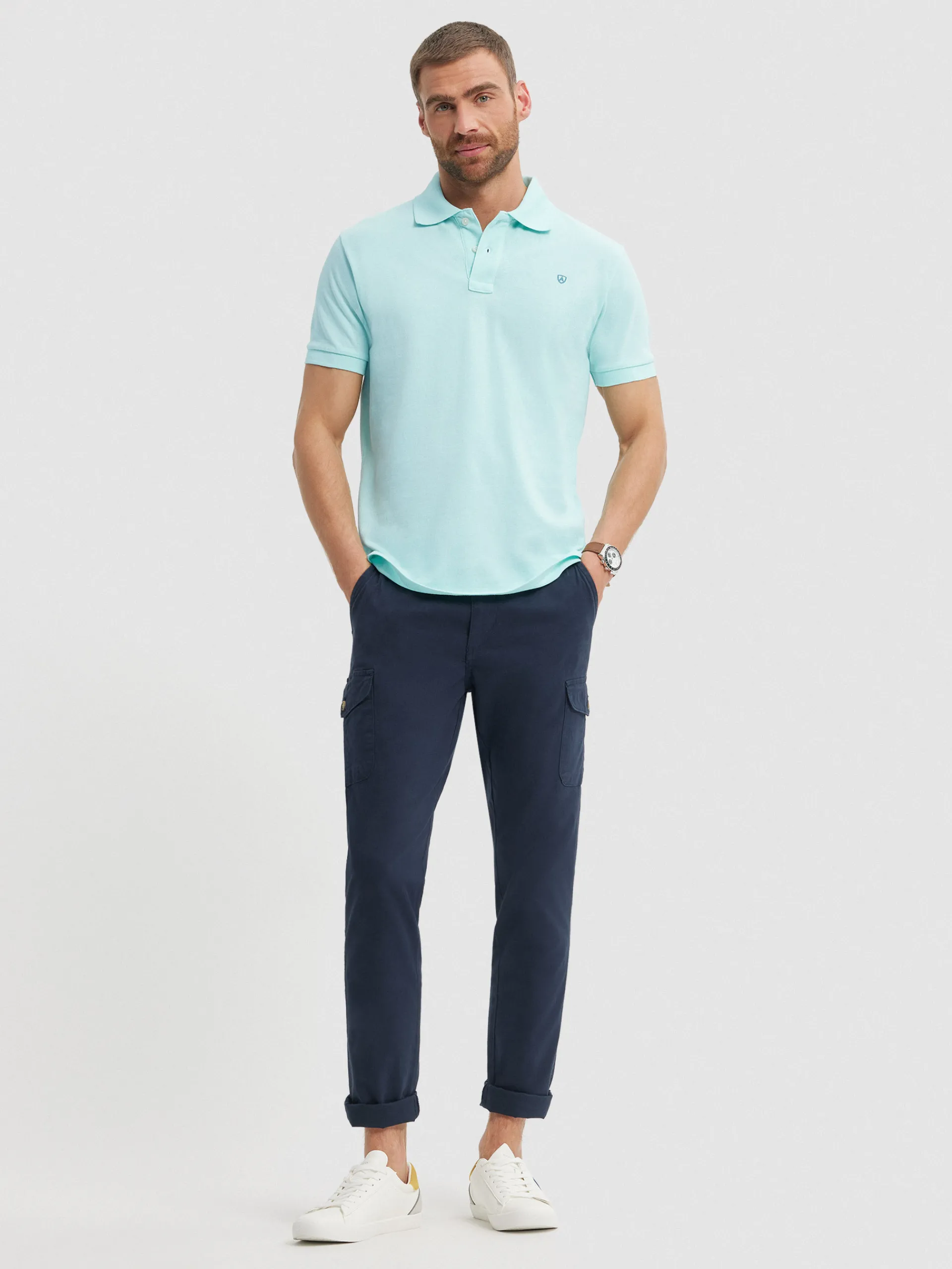 Polos Y Poleras-Alvaro Moreno POLO BASIC Verde Agua